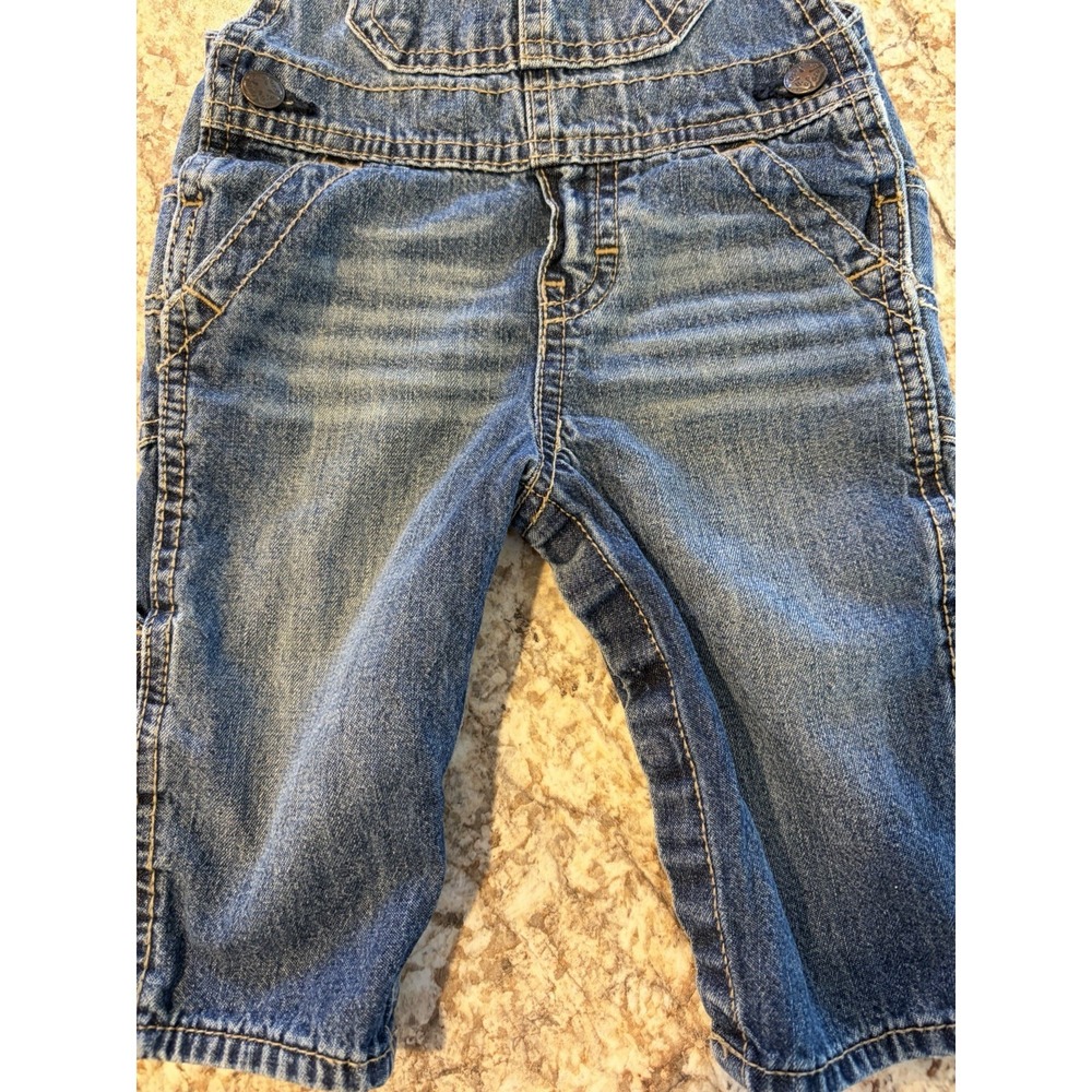 OshKosh B'gosh Vintage Blue Denim 100% Cotton Sleeveless Overall One-Piece 6 M - Picture 4 of 8